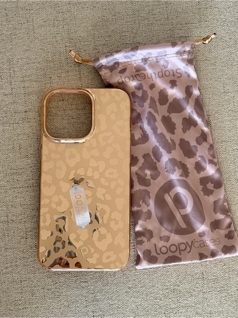 Loopy phone Case - Gold Leopard - iPhone 14 Pro Max